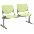 KFI KOOL Polyurethane Fabric 2 Seats Reception Bench in Lime Green