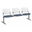 KFI KOOL 3 Seats Reception Bench - White Backs - Navy Seats