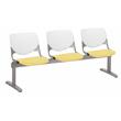 KFI KOOL Polyurethane 3 Seats Reception Bench in White/Yellow