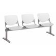 KFI KOOL Polyurethane 3 Seats Reception Bench in White/Light Gray