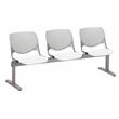 KFI KOOL Polyurethane 3 Seats Reception Bench in Light Gray/White