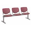 KFI KOOL Polyurethane 3 Seats Reception Bench in Burgundy Red