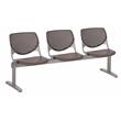 KFI KOOL Polyurethane 3 Seats Reception Bench with Seats & Back in Brownstone