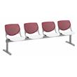 KFI KOOL Polyurethane 4 Seat Reception Bench in Burgundy Red/White