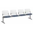 KFI KOOL Polyurethane 4 Seat Reception Bench in White/Navy Finish