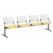 KFI KOOL Polyurethane 4 Seat Reception Bench in White/Yellow