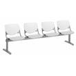 KFI KOOL Polyurethane 4 Seat Reception Bench in White/Light Gray