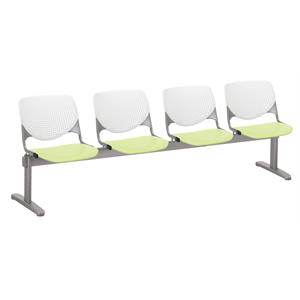 KFI KOOL Polyurethane 4 Seat Reception Bench in White/Lime Green