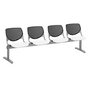 KFI KOOL Polyurethane 4 Seat Reception Bench in Black/White