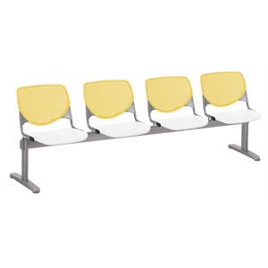 KFI KOOL Polyurethane 4 Seat Reception Bench in Yellow/White