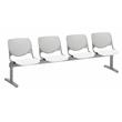 KFI KOOL Polyurethane 4 Seat Reception Bench in Light Gray/White