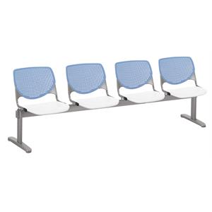 KFI KOOL 4 Seat Reception Bench - Peri Blue Backs - White Seats