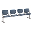 KFI KOOL Transitional Polyurethane 4 Seat Reception Bench in Navy Finish