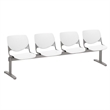 KFI KOOL Polyurethane 4 Seat Reception Bench in White Finish