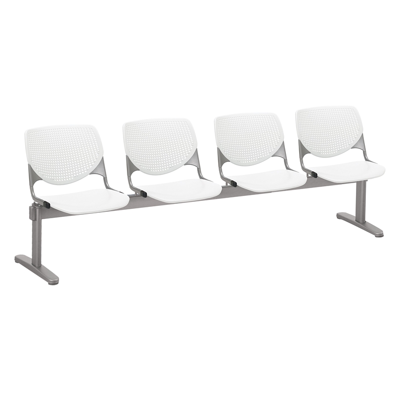 KFI KOOL Polyurethane 4 Seat Reception Bench in White Finish