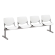 KFI KOOL Polyurethane 4 Seat Reception Bench in White Finish
