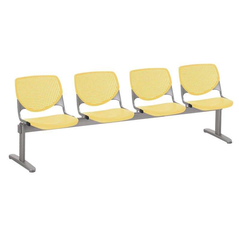 KFI KOOL Polyurethane 4 Seat Reception Bench in Yellow Finish