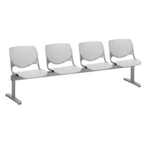 KFI KOOL Polyurethane 4 Seat Reception Bench in Light Gray Finish