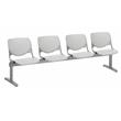 KFI KOOL Polyurethane 4 Seat Reception Bench in Light Gray Finish