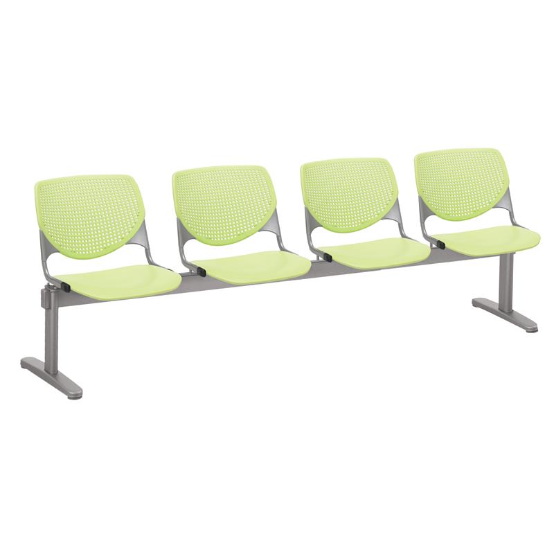KFI KOOL Polyurethane 4 Seat Reception Bench in Lime Green Finish