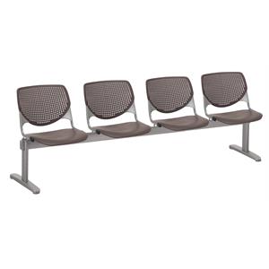 KFI KOOL Polyurethane 4 Seat Reception Bench in Brownstone Finish