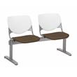 KFI KOOL Polyurethane 2 Seats Reception Bench in White/Fudge Brown