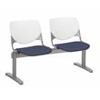 KFI KOOL Polyurethane 2 Seats Reception Bench w/Vinyl seat in White/Grape Purple