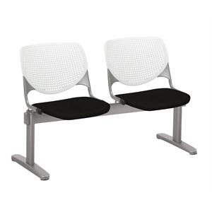 KFI KOOL Polyurethane 2 Seats Reception Bench in White/Tuxedo Black