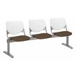 KFI KOOL Polyurethane 3 Seats Reception Bench in White/Fudge Brown