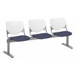 KFI KOOL Polyurethane 3 Seats Reception Bench in White/Grape Purple