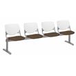 KFI KOOL Polyurethane 4 Seat Reception Bench in White/Fudge Brown