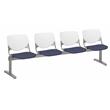 KFI KOOL Polyurethane 4 Seat Reception Bench in White/Grape Purple
