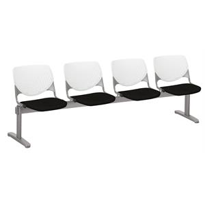 KFI KOOL Polyurethane 4 Seat Reception Bench in White/Tuxedo Black