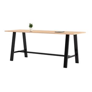 KFI Studios Midtown Bistro Dining Set - Maple Top - Coral Chairs