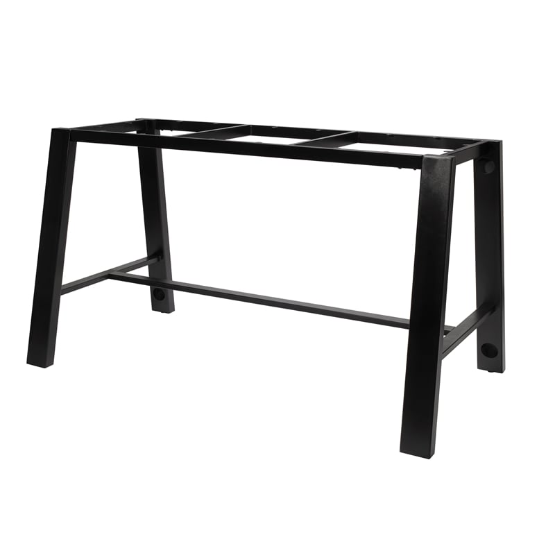 KFI Studios Midtown Bistro Dining Set - Teak Top - Navy Chairs