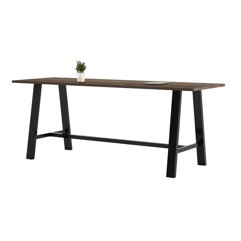 KFI Studios Midtown Bistro Dining Set - Teak Top - White Chairs