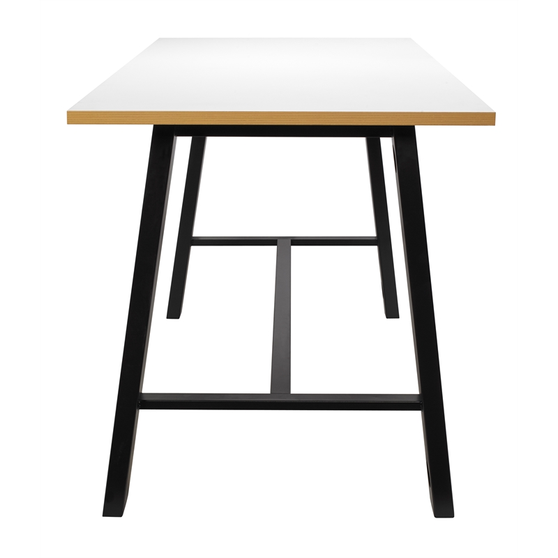KFI Studios Midtown Bistro Dining Set - Teak Top - Lime Green Chairs