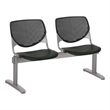 KFI KOOL Polyurethane Fabric 2 Seats Reception Bench in Black Finish
