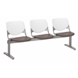KFI KOOL Polyurethane 3 Seats Reception Bench in White/Brownstone