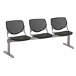 KFI KOOL Polyurethane 3 Seats Reception Bench with Seats & Back in Black