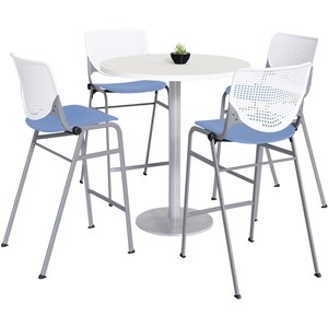 KFI 36&quot Round Bistro Table - White Top - Kool Barstools - White/Peri