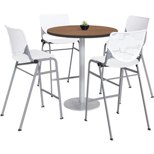 KFI 42&quot Round Bistro Table - Cherry Top - Kool Barstools - White