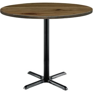 KFI Urban Loft 42&quot Round Bistro Table - Natural Finish - Black X Base