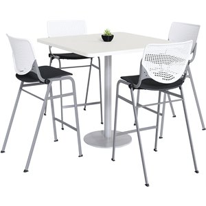 KFI 42&quot Square Bistro Table - White Top - Kool Barstools - White/Black