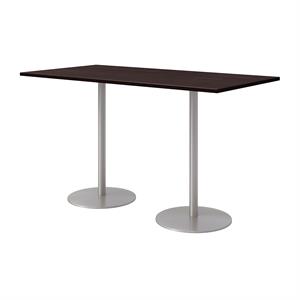 36 x 72&quot Bistro Table - Espresso Top - Silver Base