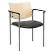 KFI Evolve Guest Chair - Arms - Black vinyl - Natural Back