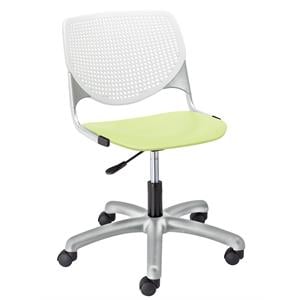 KFI Furniture KOOL 20&quot Polypropylene Plastic Computer Chair in White/Lime Green