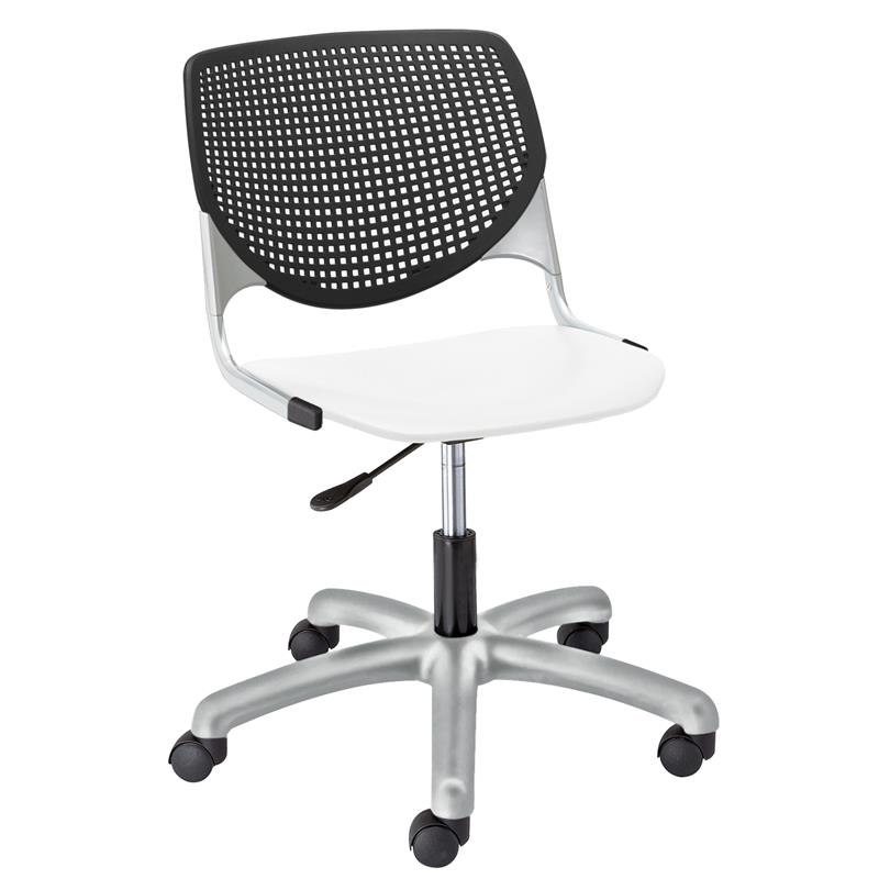 KFI KOOL Computer Chair - Black Back - White Seat