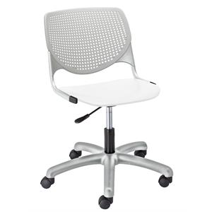KFI Furniture KOOL 20&quot Polypropylene Plastic Computer Chair in Light Gray/White