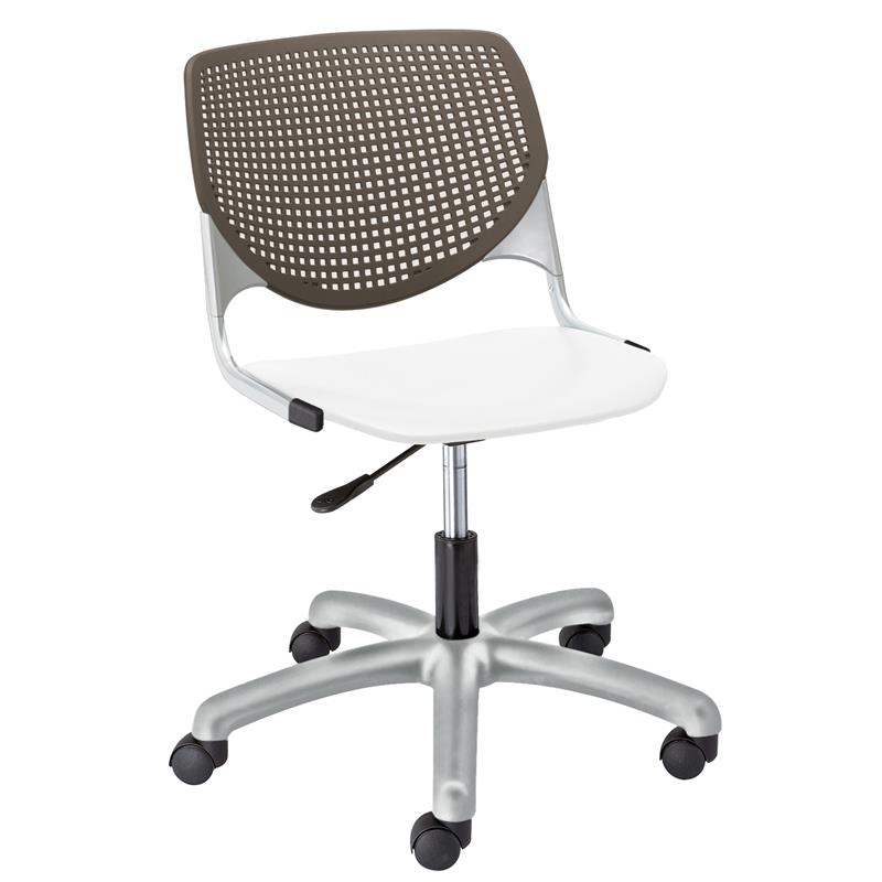 KFI KOOL Computer Chair - Brownstone Back - White Seat